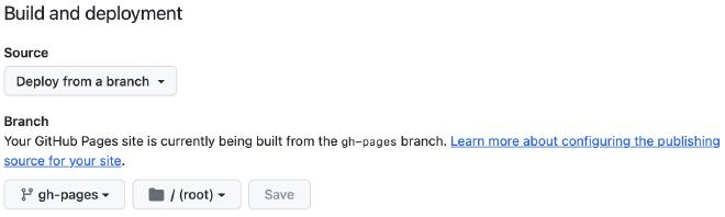 GitHub Pages source settings 屏幕截图